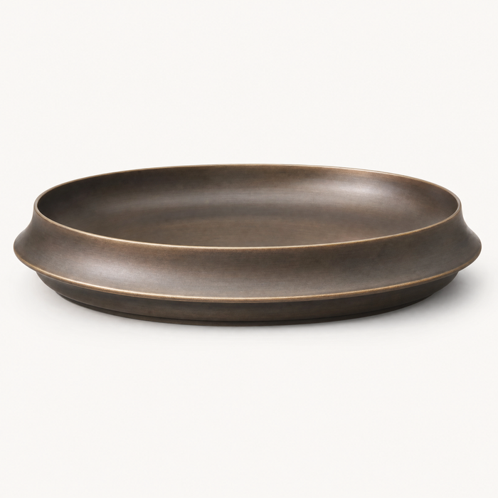 Arles Brass Shallow Oval Bowl