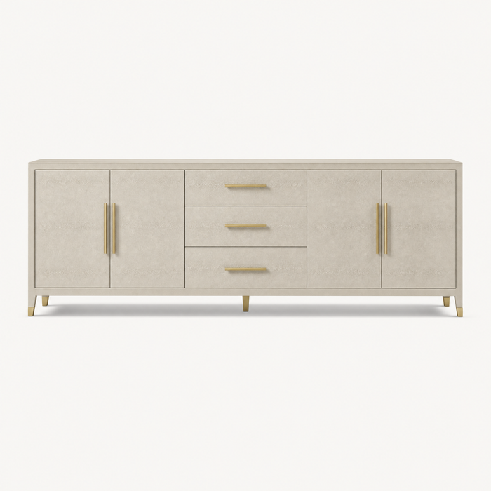 Thornton Cream Leather Credenza