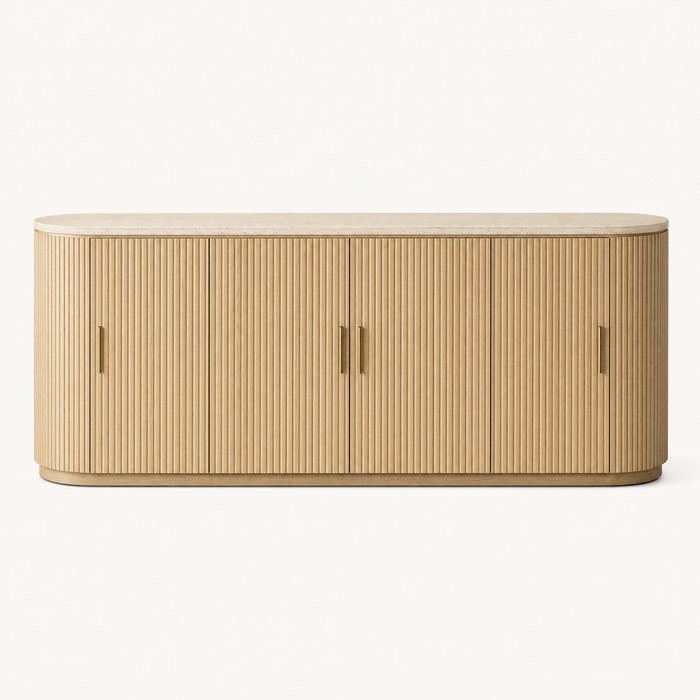 Palisade Fluted Oak Stone Sideboard