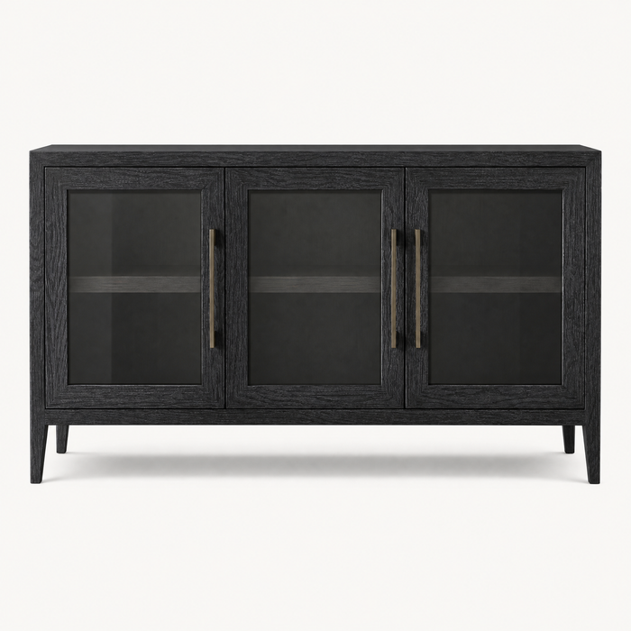 Langham Charcoal Oak Glass Sideboard