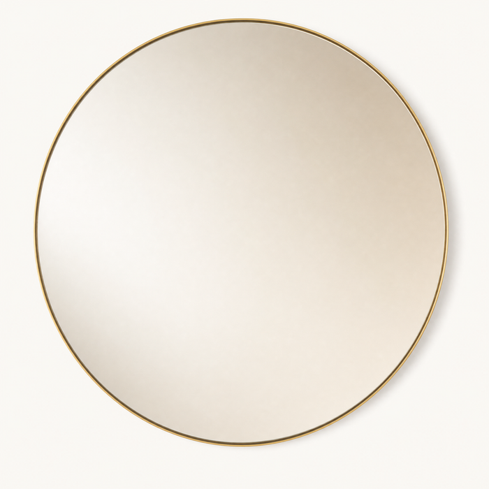 Delphi Brass Round Wall Mirror
