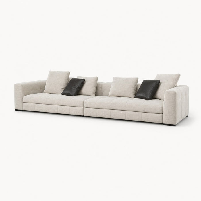 Boxy Tufted Linen Modular Sofa