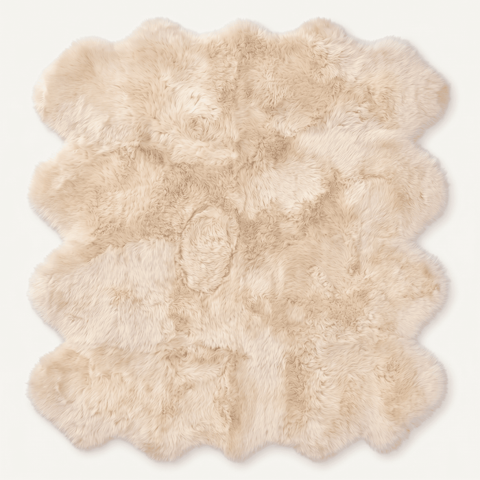 Plush Faux Fur Patchwork Area Rug