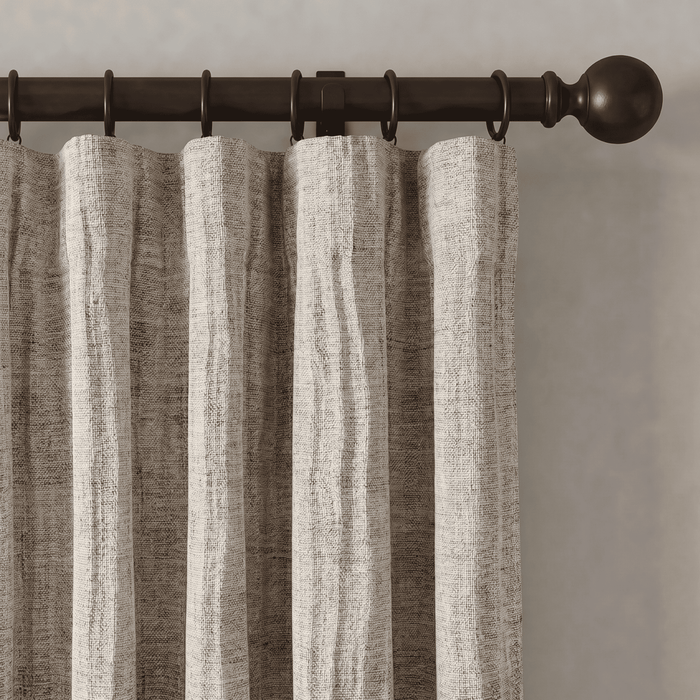 Woven Textured Linen Blend Curtain Fabric