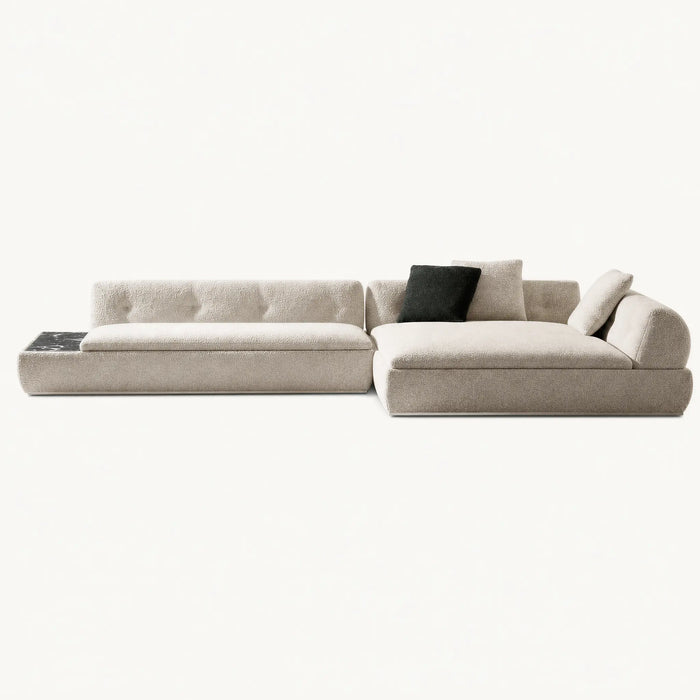 Marble Side Tray L-Shaped Modular Sofa