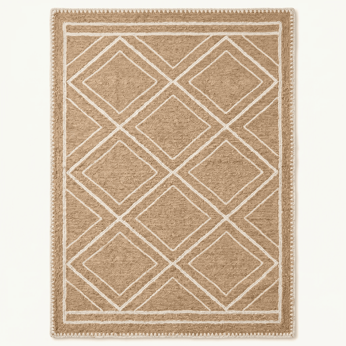 Geometric Pattern Natural Fiber Area Rug