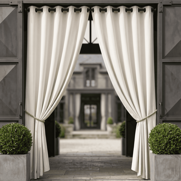 Cream Matte Blackout Woven Curtain Fabric