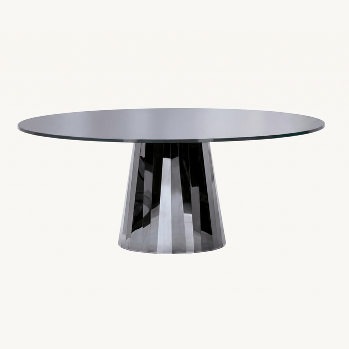 Rectangular Stone Dining Table Double Base