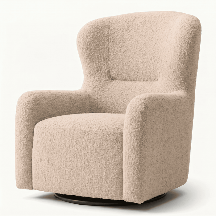 Boucle Wingback Swivel Armchair