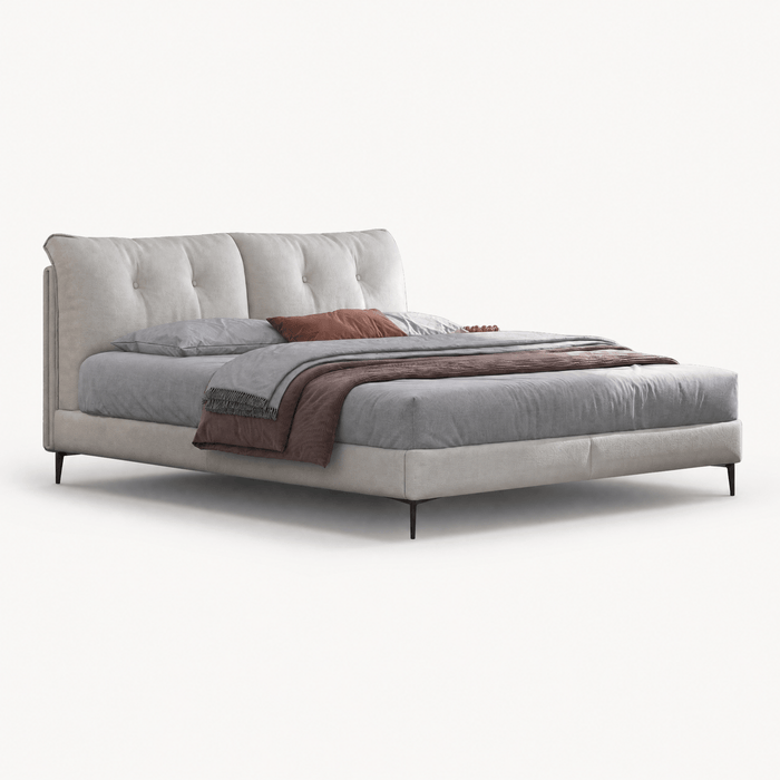 Curved Wingback Upholstered Bed