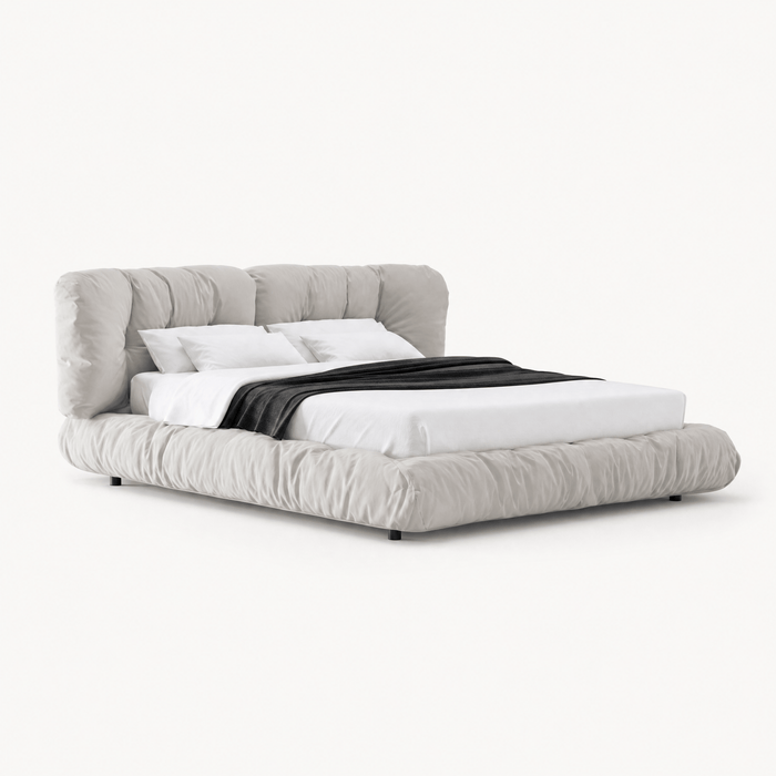 Minimal Low Upholstered Platform Bed