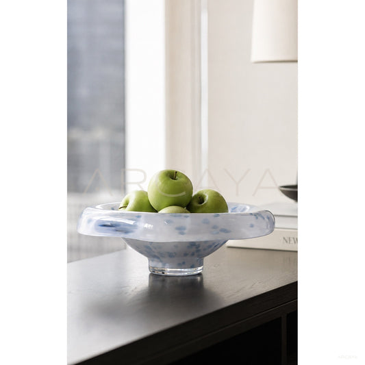 Handmade Glazed Glass Fruit Bowl - scene