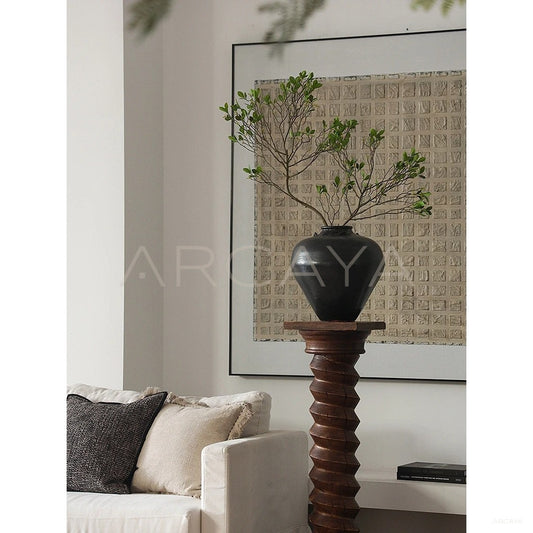 Vintage Spiral Solid Wood Base — Display Pedestals - scene