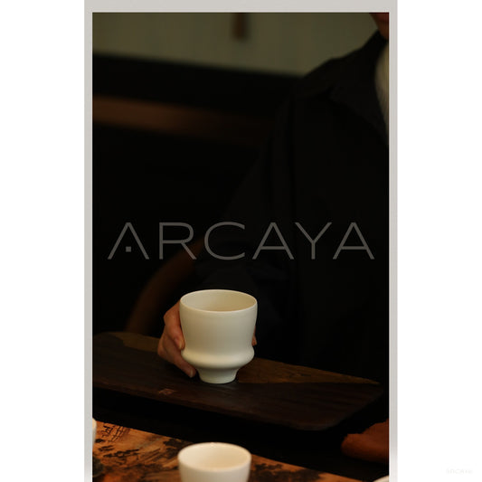 Rongbai Collab White Porcelain Cup Saucer Gift Set - scene