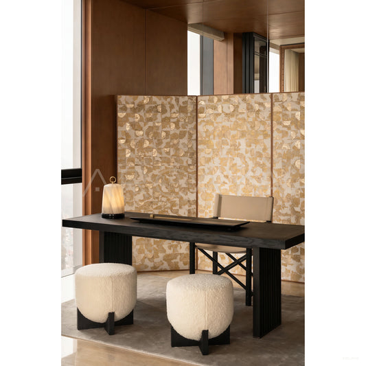 Mother Of Pearl Gold Leaf Tea Room Screen - scene