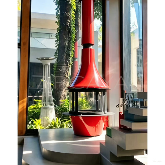 Sculptural Suspended Fireplace - scene