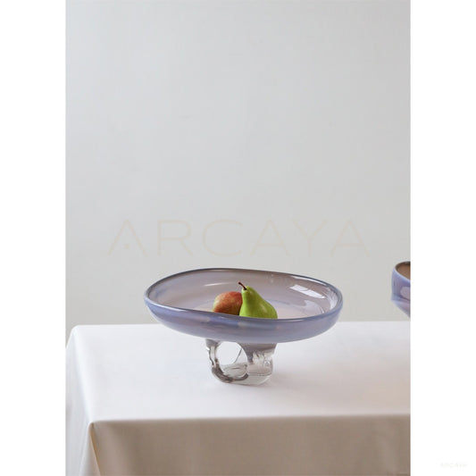 Glazed Glass Footed Fruit Bowl - scene