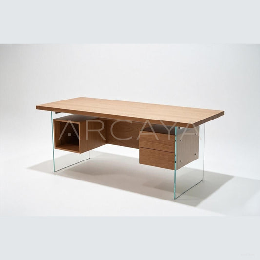 Modernist Glass Desk - scene