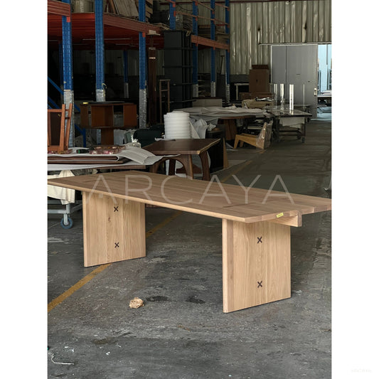Josei White Oak Solid Wood Table - scene