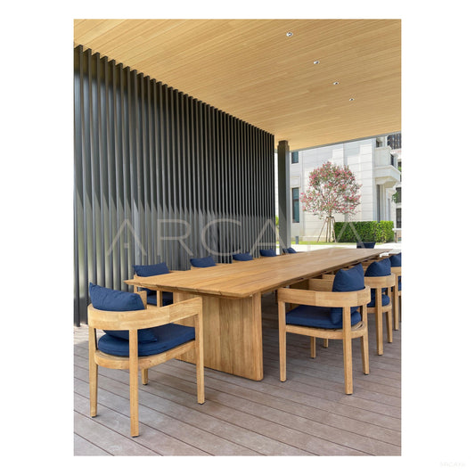 Burmese Teak Outdoor Long Table - scene