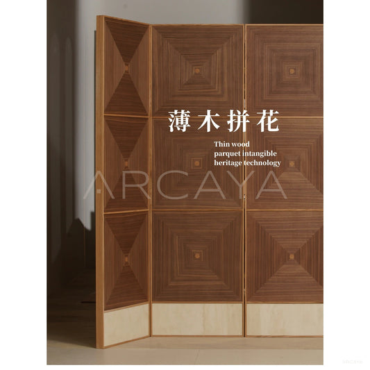 Veneer Marquetry Folding Screen - scene