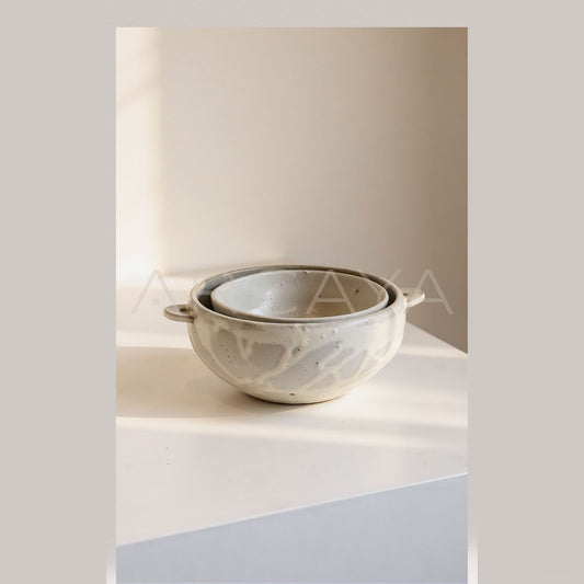 Amu Collab Double Ear Large Ceramic Bowl - scene