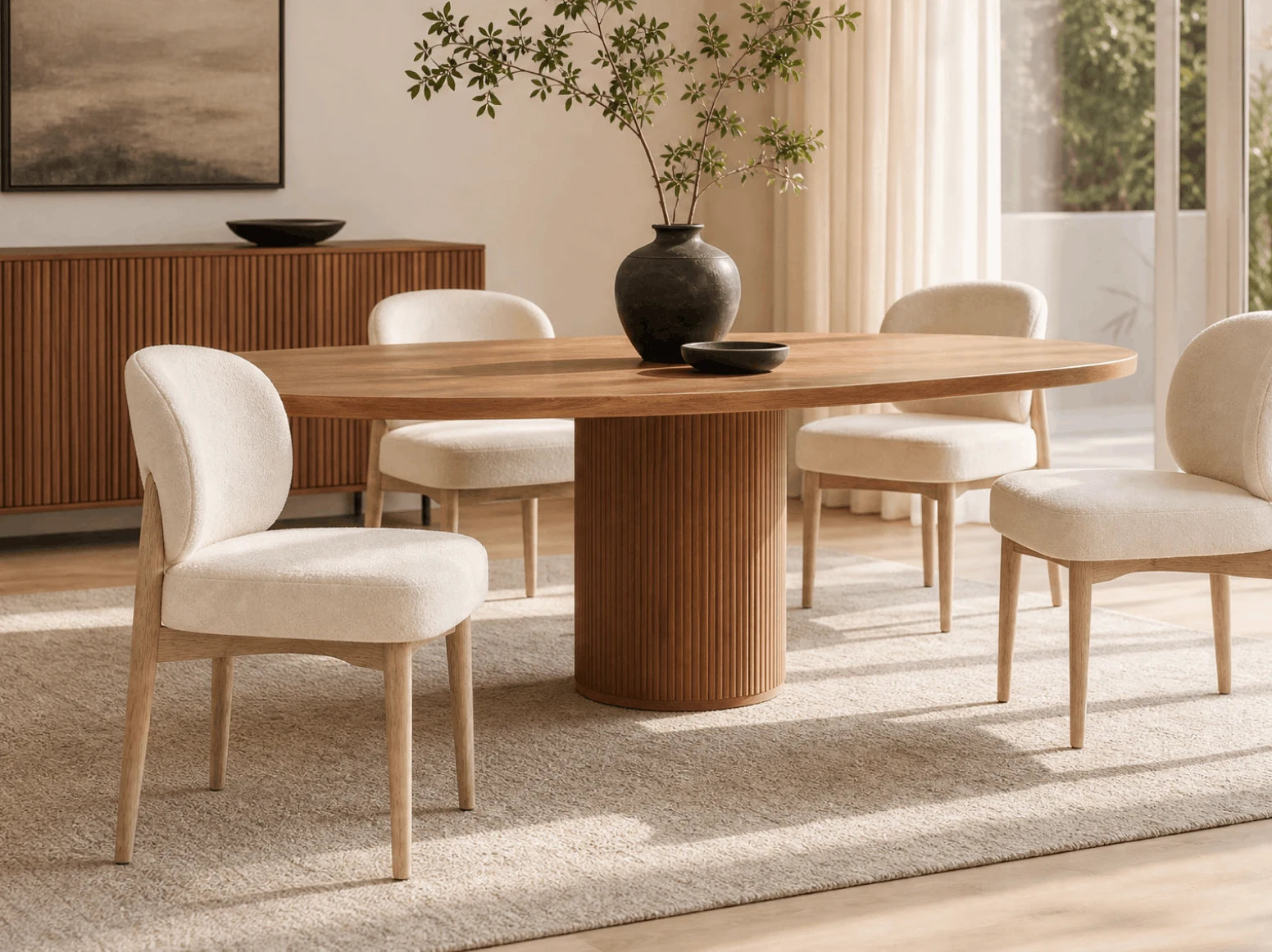 Fabric Chairs in a styled room
