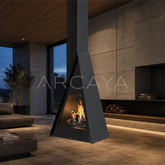 Regan Hanging Fireplace - scene