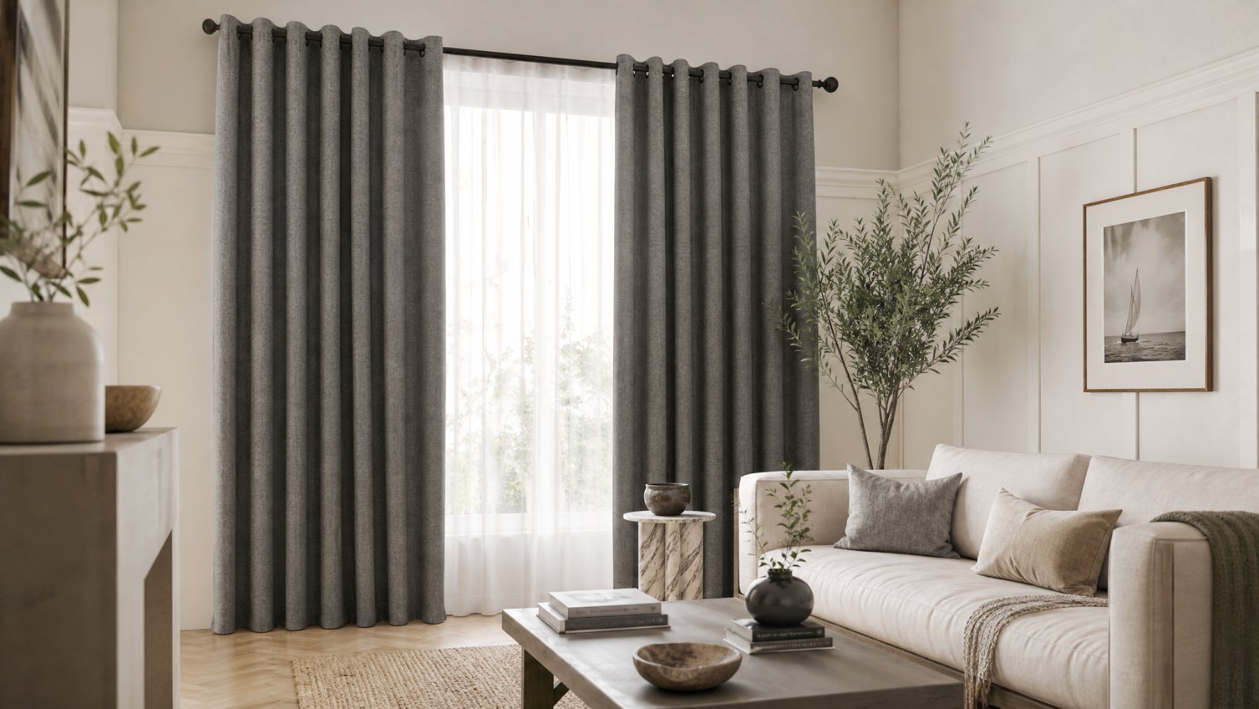 Indoor Curtains in a modern room