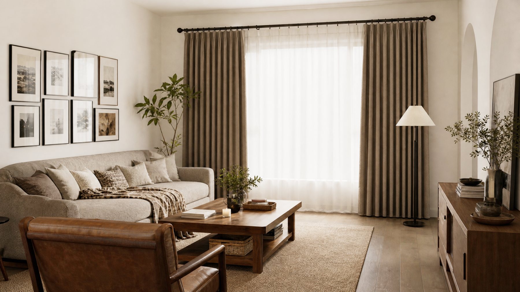 Indoor Curtains in a modern room