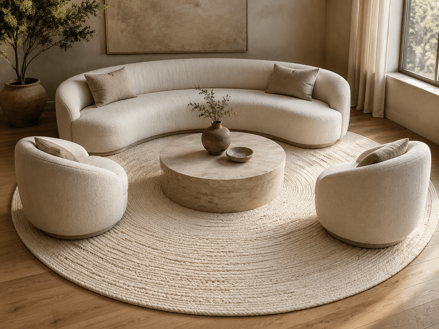Natural Fibre Rugs in a modern room