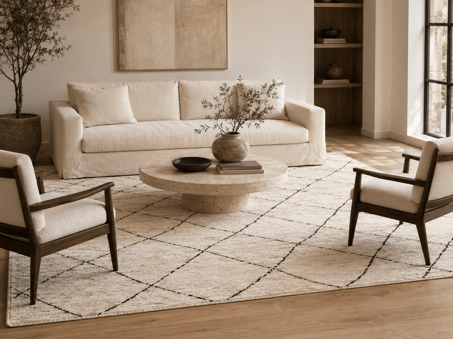 Natural Fibre Rugs in a modern room
