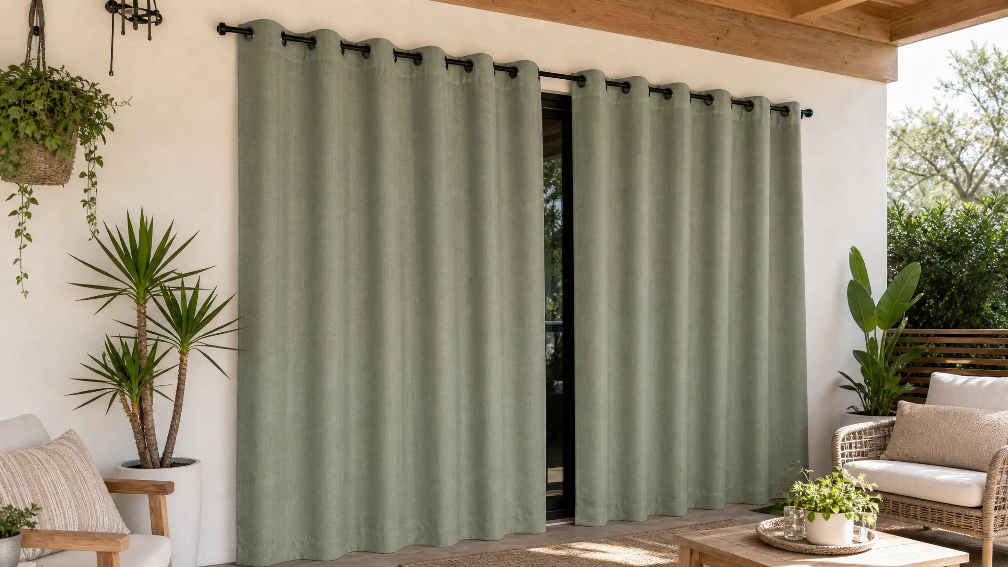 Outdoor Curtains in a modern room