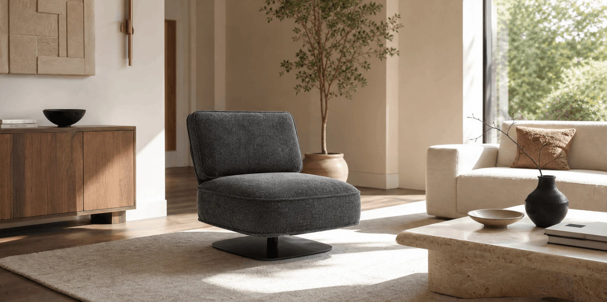 Sculptural lounge chair interior