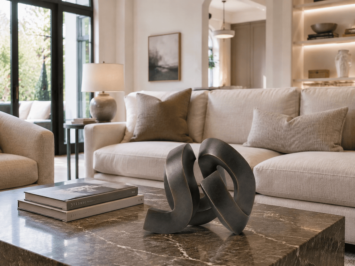 Sculptures in a modern room