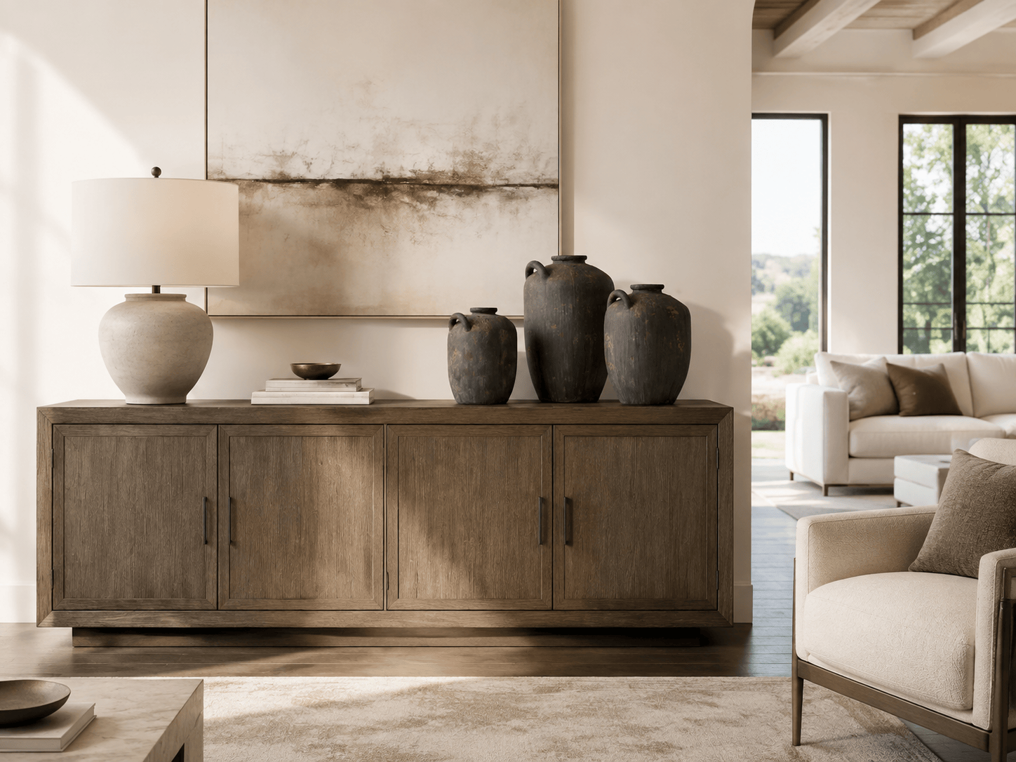 Vessels in a modern room