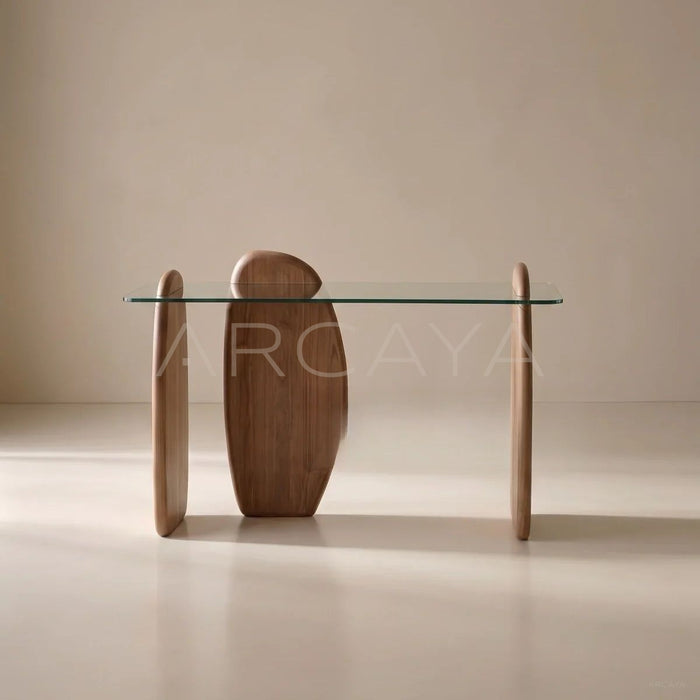 Sculptural Glass Console Table