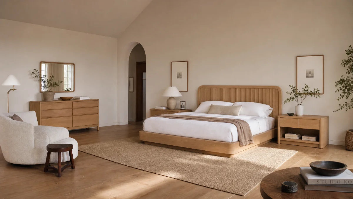 Wood Beds in a modern room