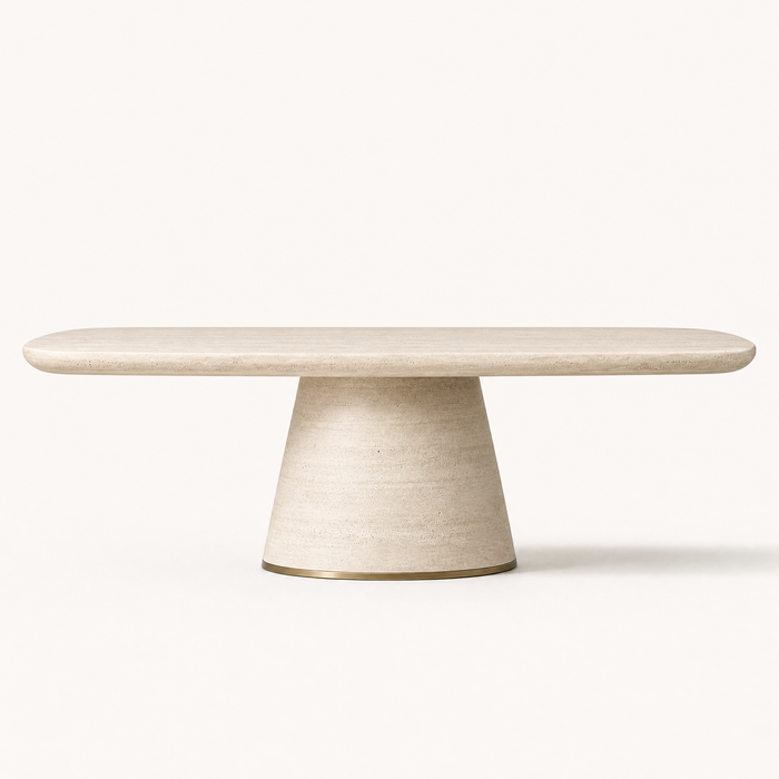 Arco Travertine Conical Table