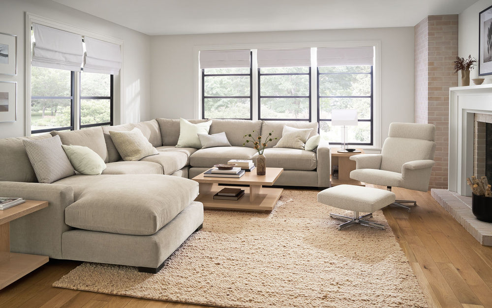 Villa living room with a large-scale layout