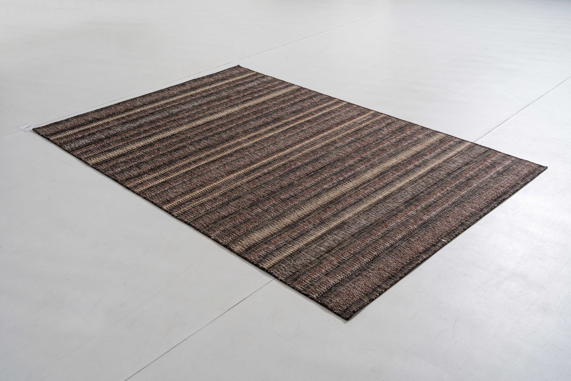 Palm Arc Area Rug in a finished interior.