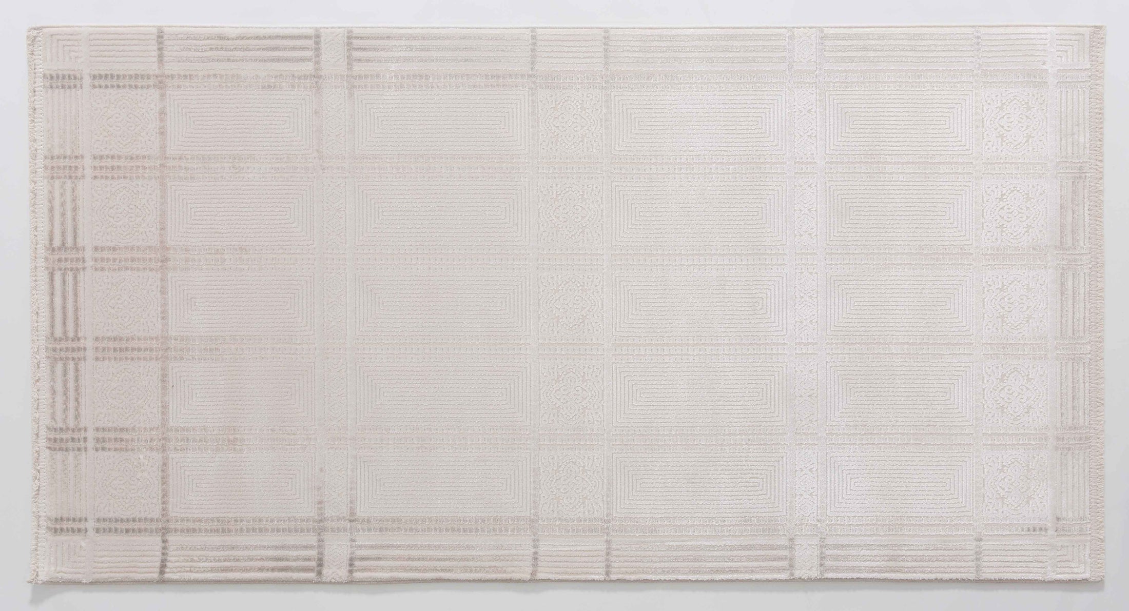 Heavens Arc Area Rug in a finished interior.