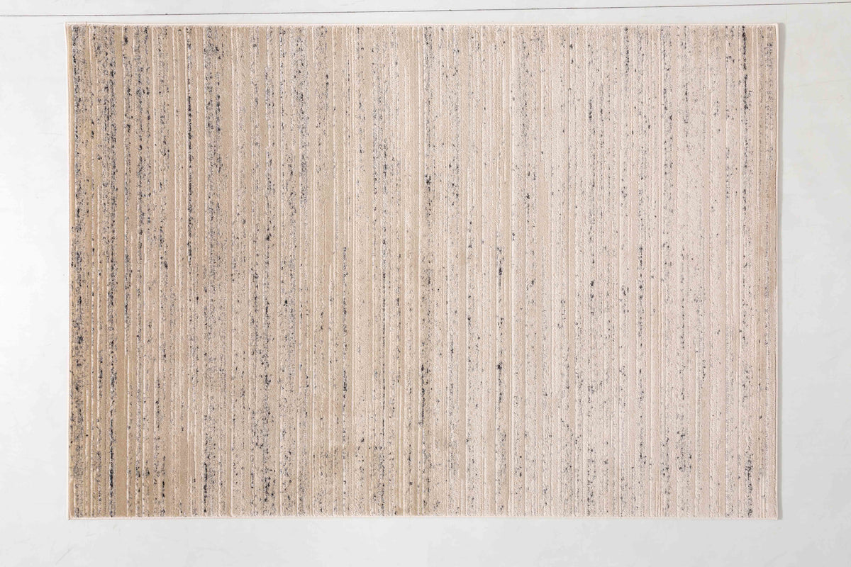 Grey Arc Area Rug in a finished interior.
