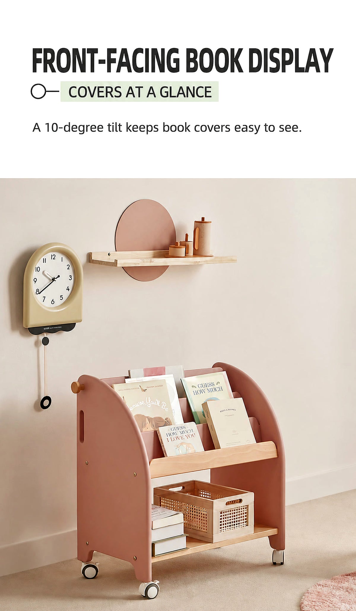  Cherry Pink rack displaying book covers at a 10-degree angle