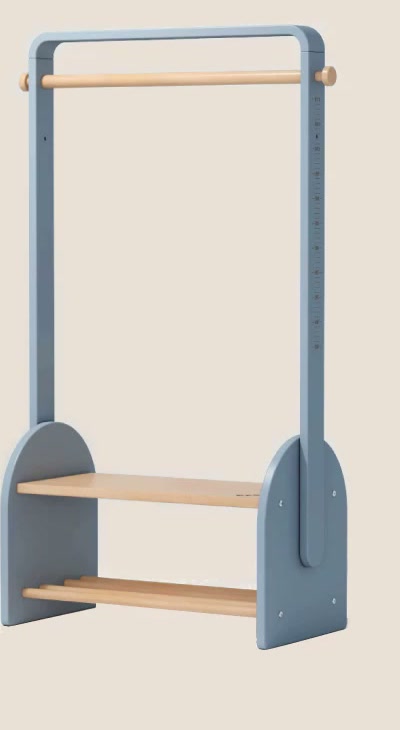  Blueberry clothing rack with height scale and lower storage base