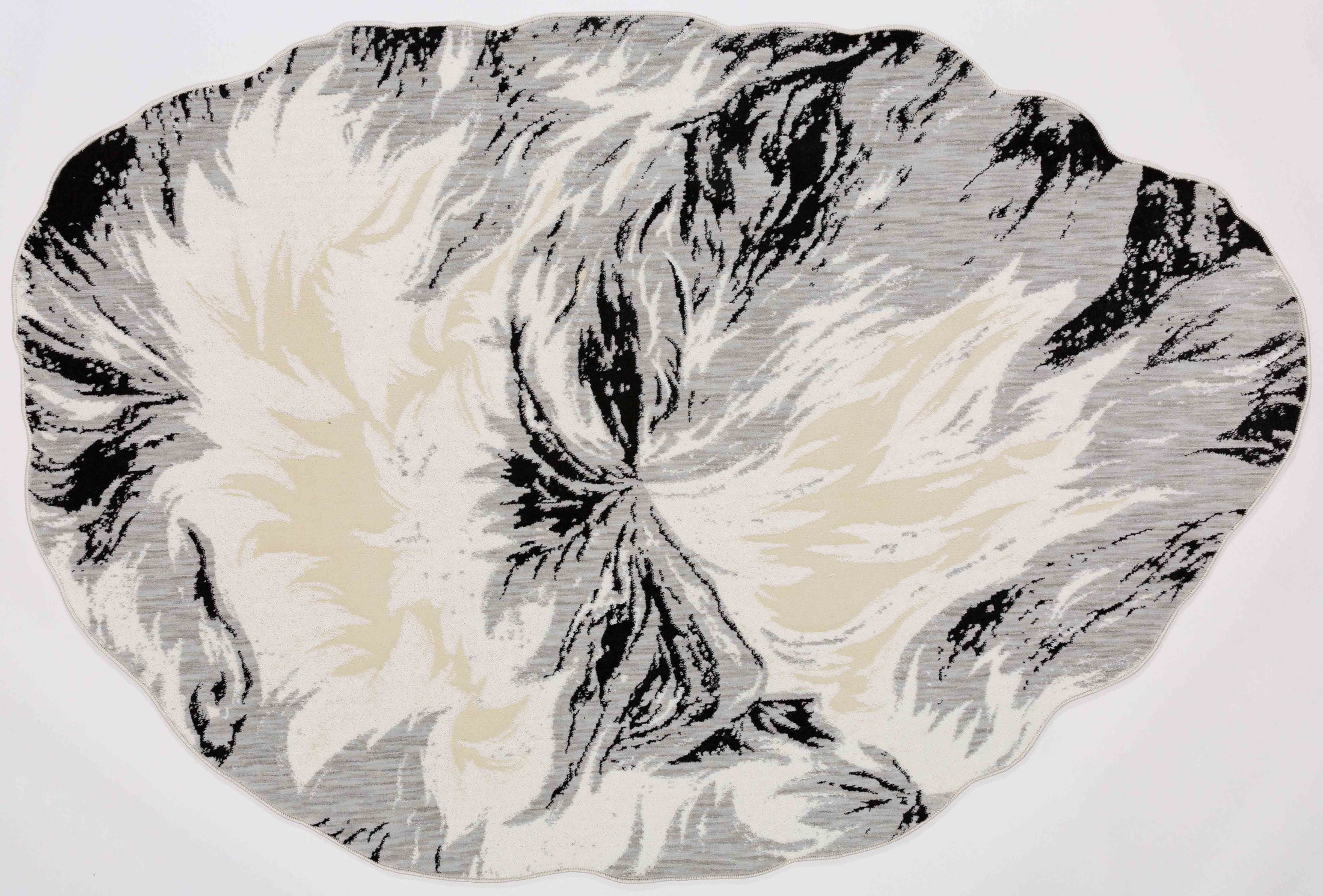 Hillside Halo Area Rug in a finished interior.