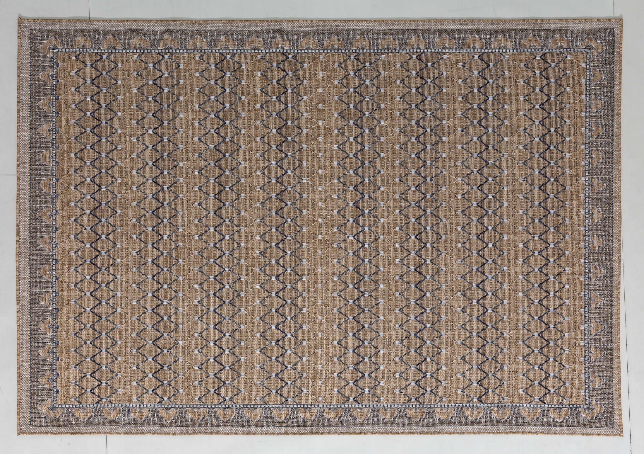 Palm Bloom Area Rug in a finished interior.
