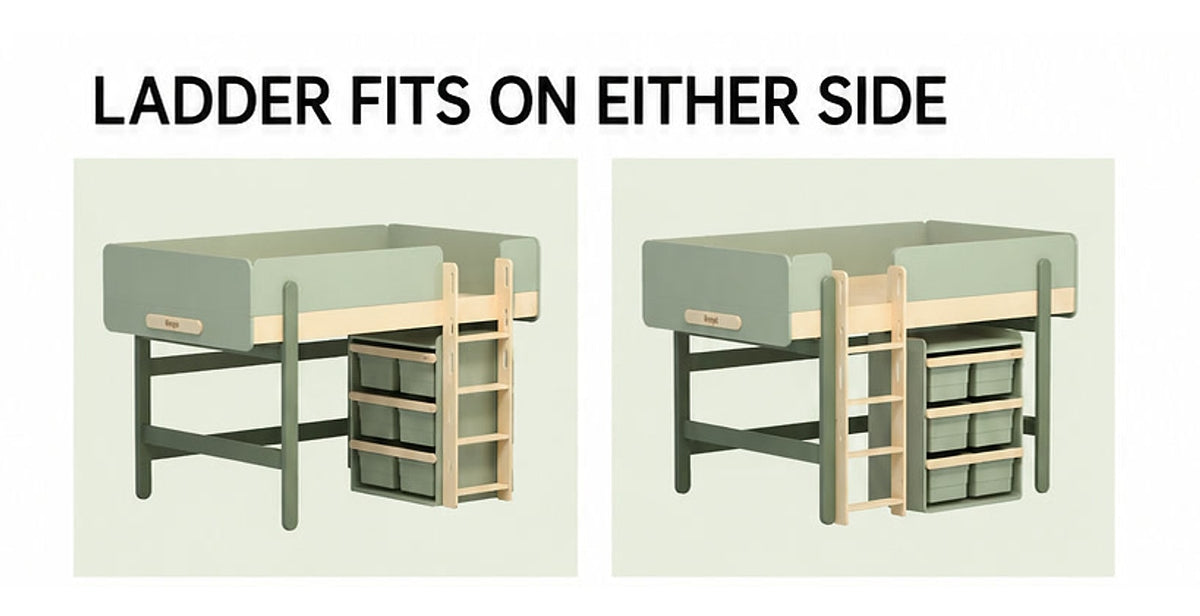  Two optional loft configurations showing alternative ladder positions