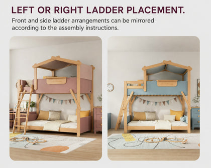  Front and side ladder arrangements shown in mirrored layouts