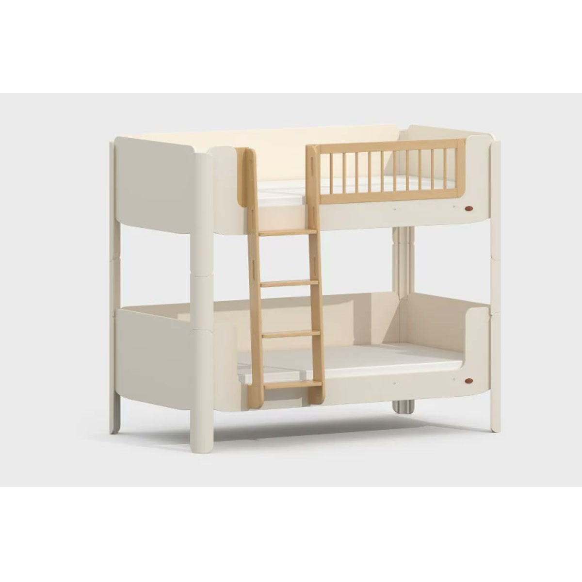 Warm White and natural beech Yarra bunk bed